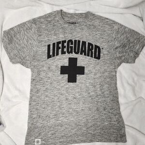 Grey "Lifeguard" T-shirt, Small, Light Grey with black words, Lifeguard Cross